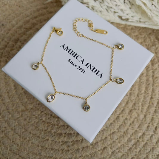 Oval with round crystal bracelet