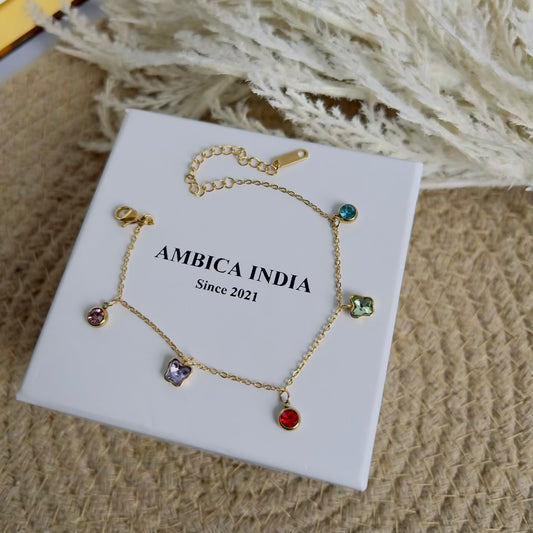 Butterfly with round multicolour bracelet
