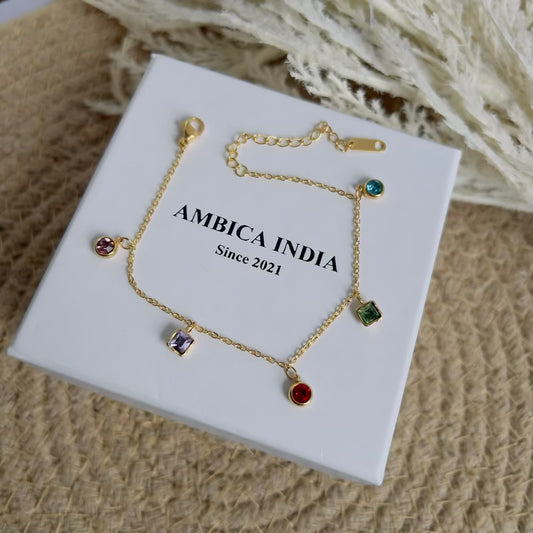 Square with round crystal bracelet