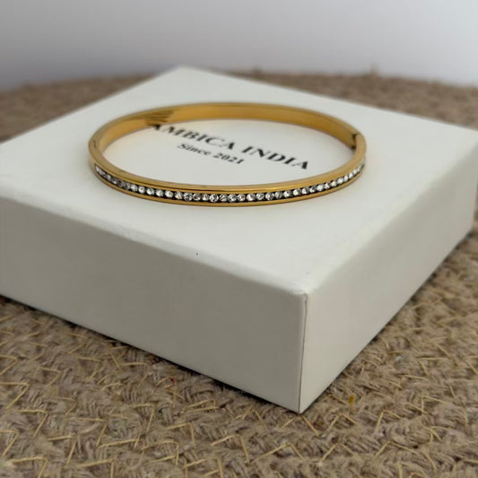 Thin white crystal bracelet