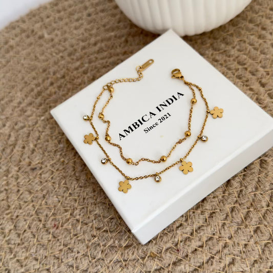 Flower with crystal bracelet