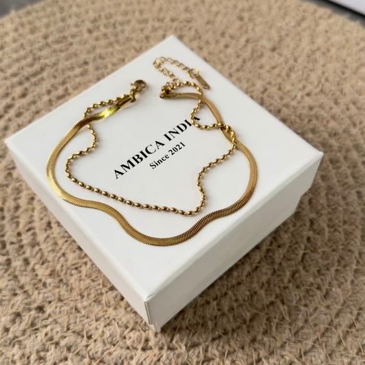 Snake chain layered anklet