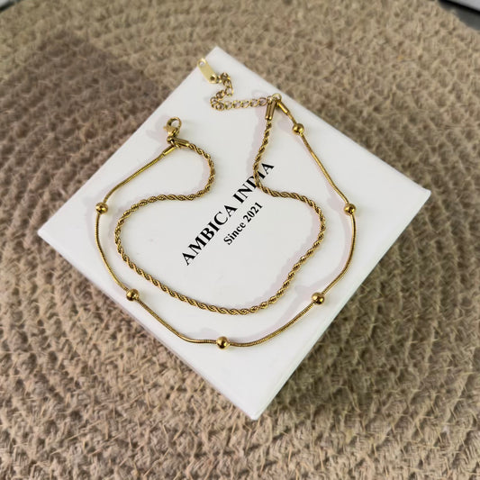 Twisted chain layered anklet