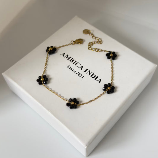 Black flower bracelet
