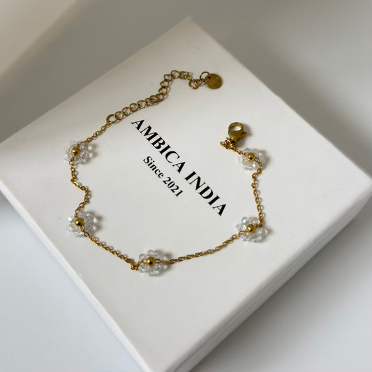 Transparent flower bracelet