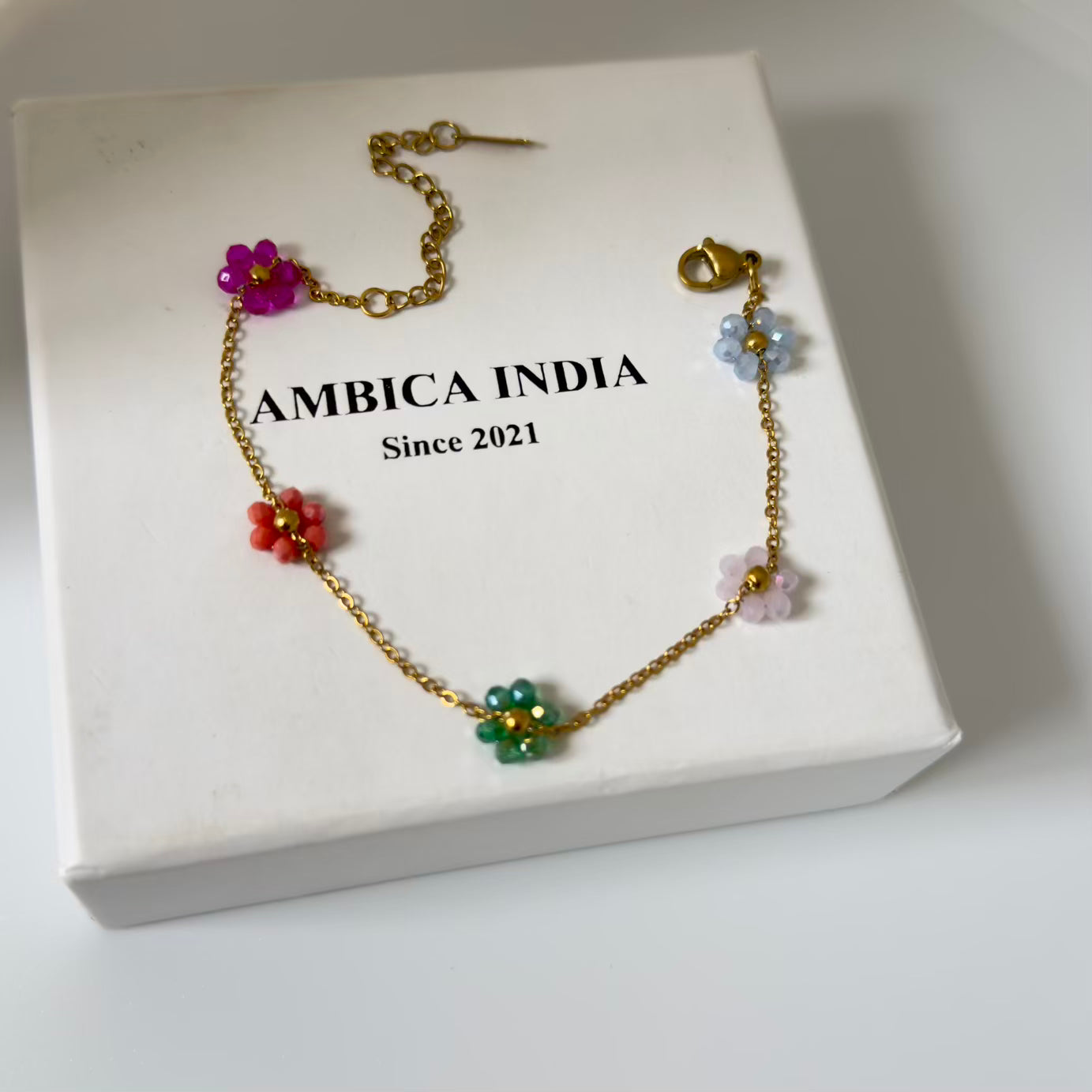 Multicolour flower bracelet