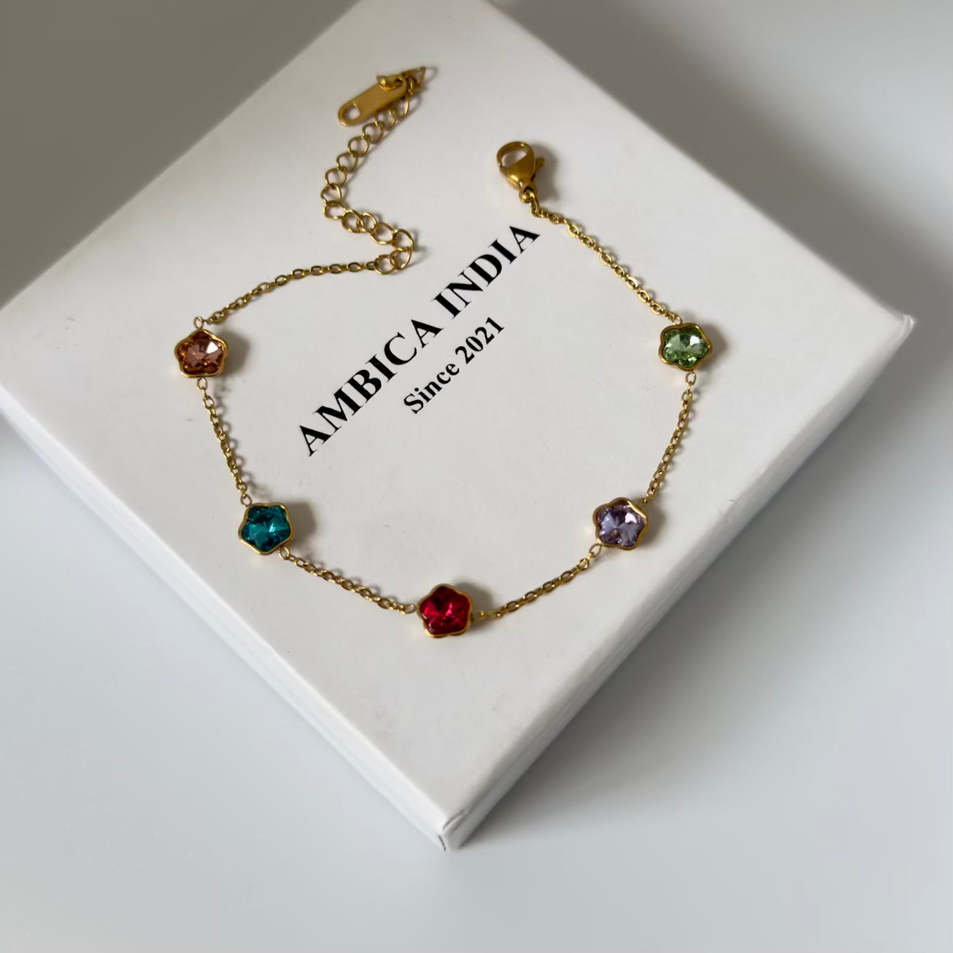 Flower multicolour Crystal bracelet