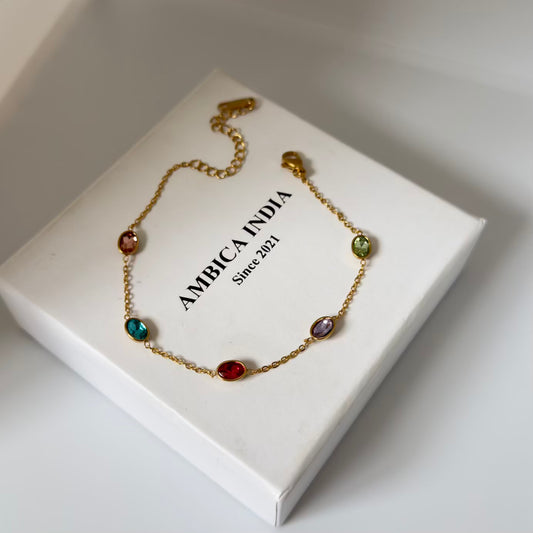 Oval multicolour crystal bracelet