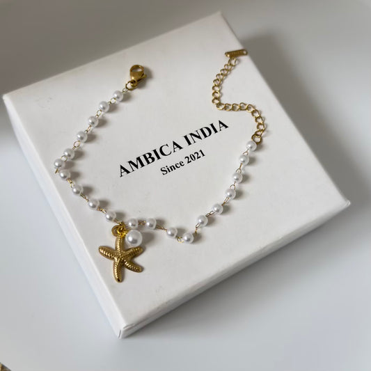 Starfish with pearl bracelet