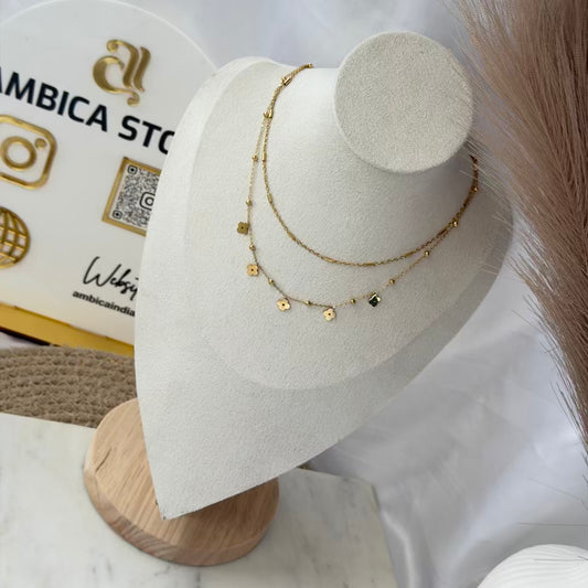 Clover layer necklace
