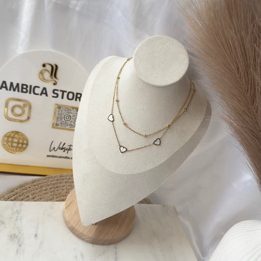Heart layer necklace