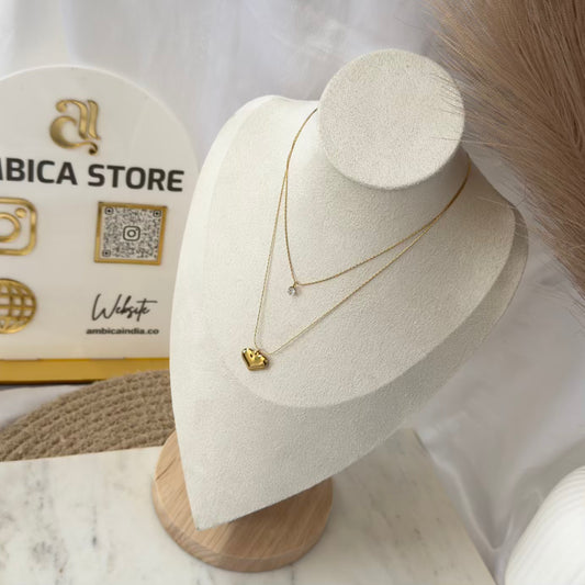 Heart with crystal layer necklace