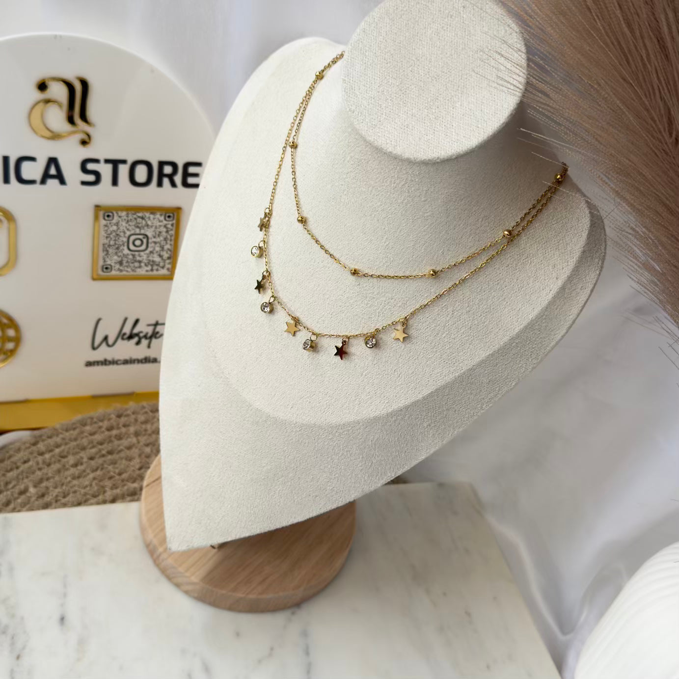 Star with crystal layer necklace