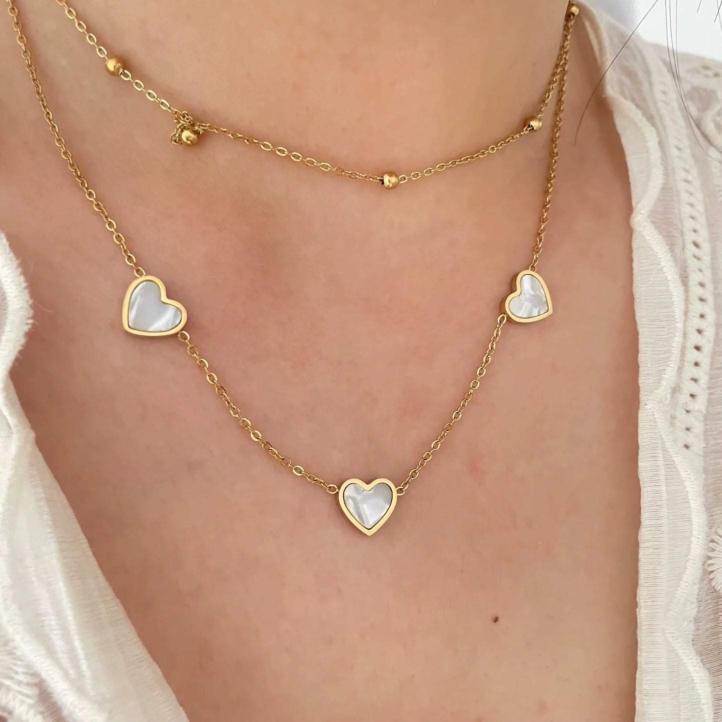 Heart layer necklace