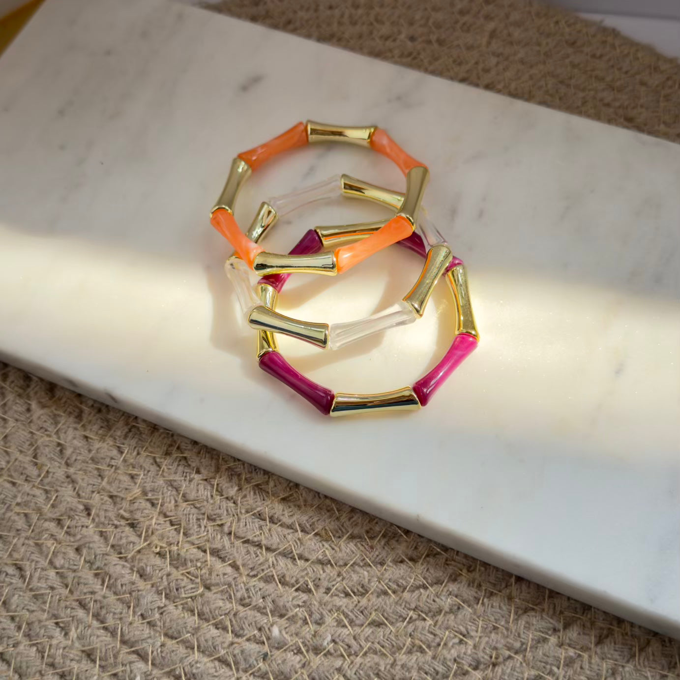 Acrylic stretchy bracelet combo