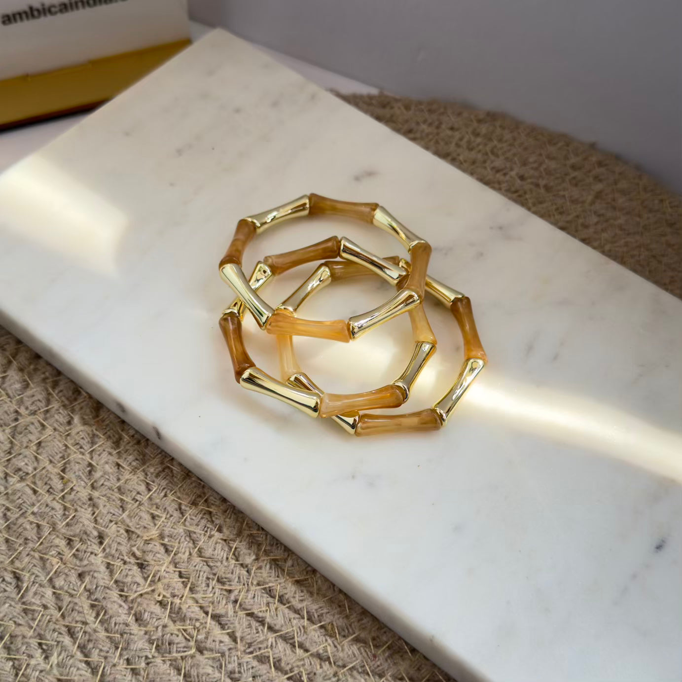 Brown Acrylic stretchy bracelet combo