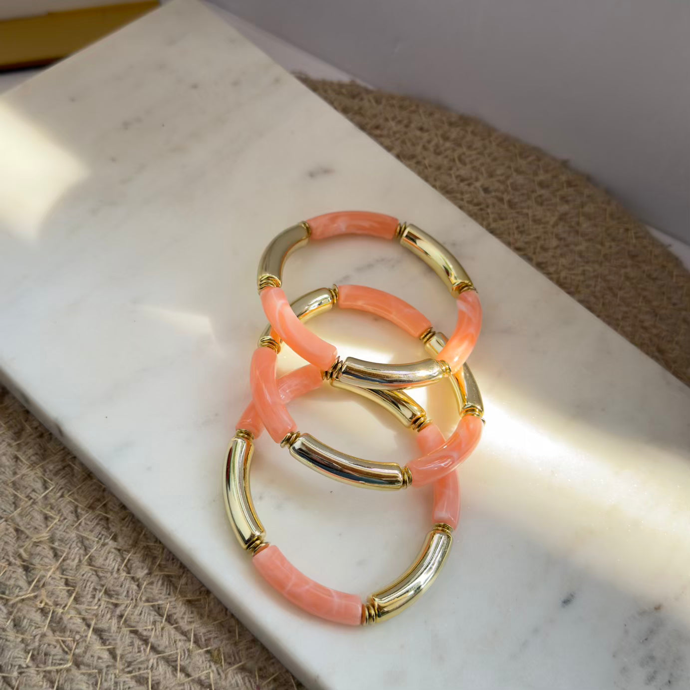 Pink Acrylic stretchy bracelet combo