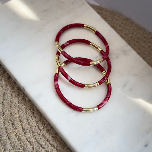 Acrylic stretchy bracelet combo