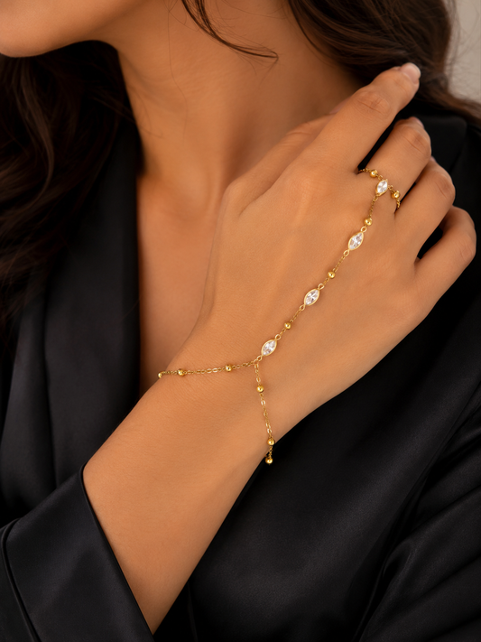 White crystal hand chain