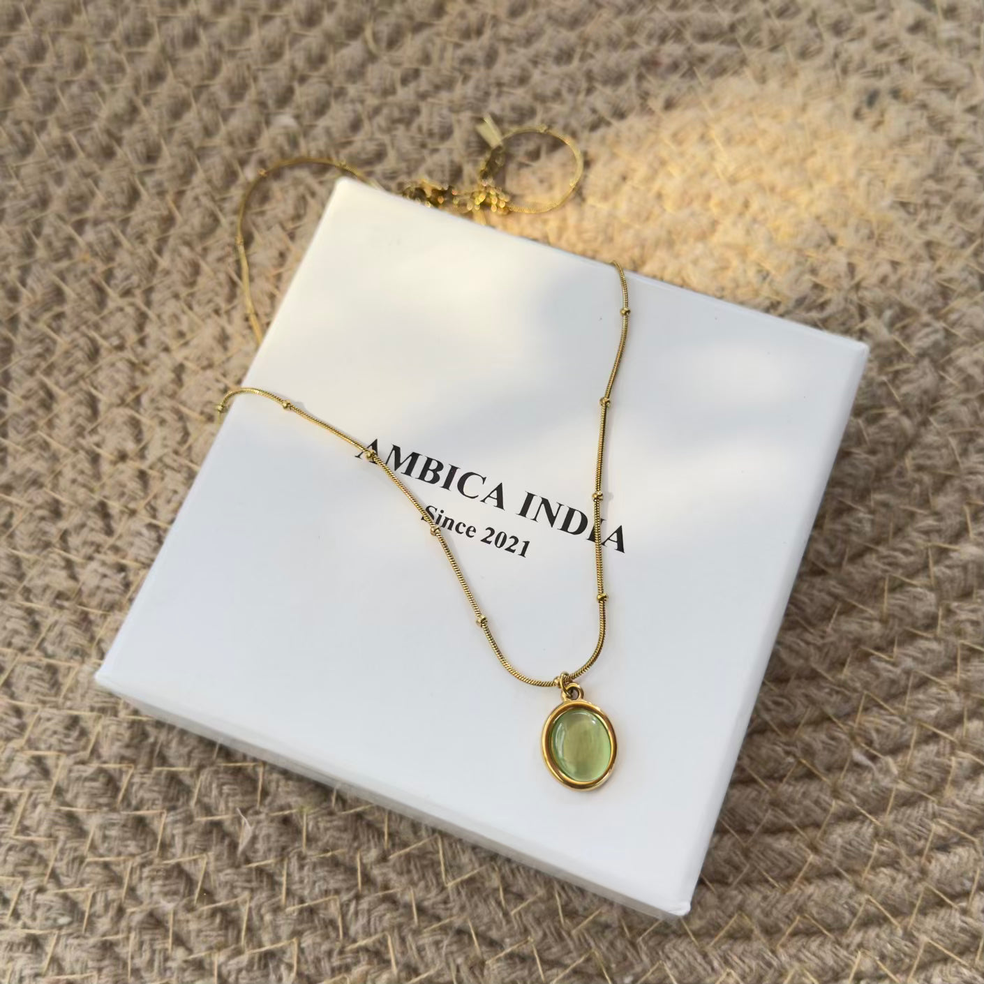 Sea green aura necklace