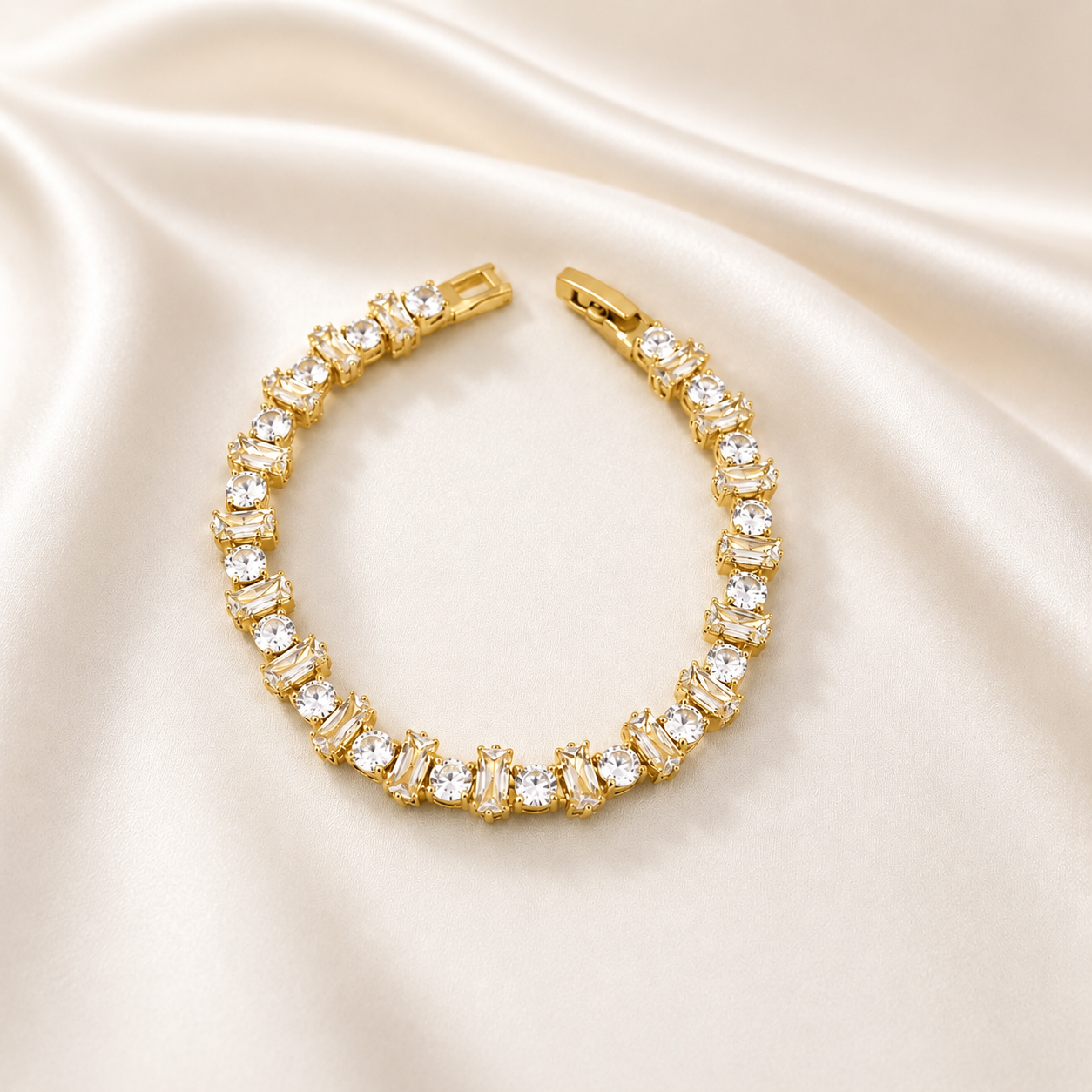 Luxe Sparkle Gold Tennis Bracelet
