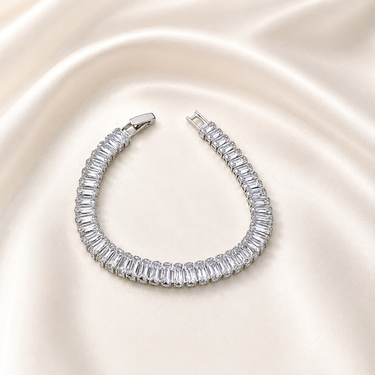 Crystal Silver Tennis Bracelet