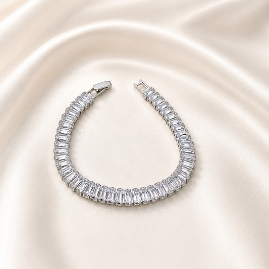 Crystal Silver Tennis Bracelet