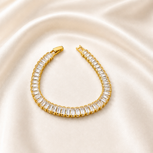 Crystal Gold Tennis Bracelet