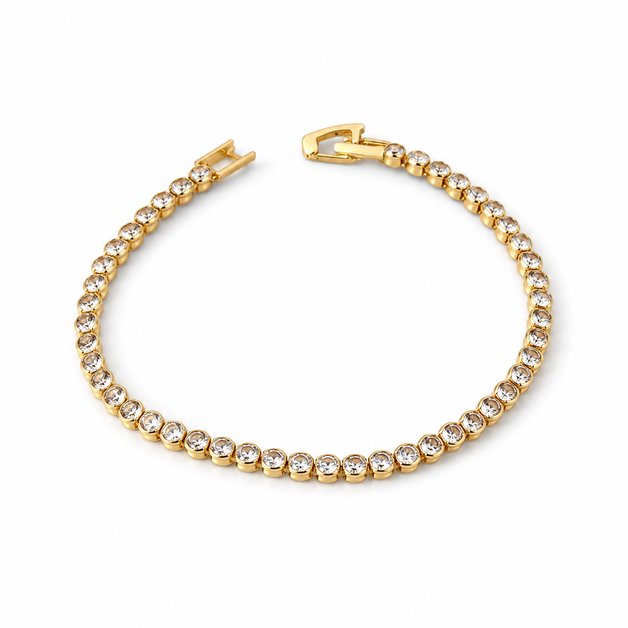 Tiny Round Gold Tennis Bracelet