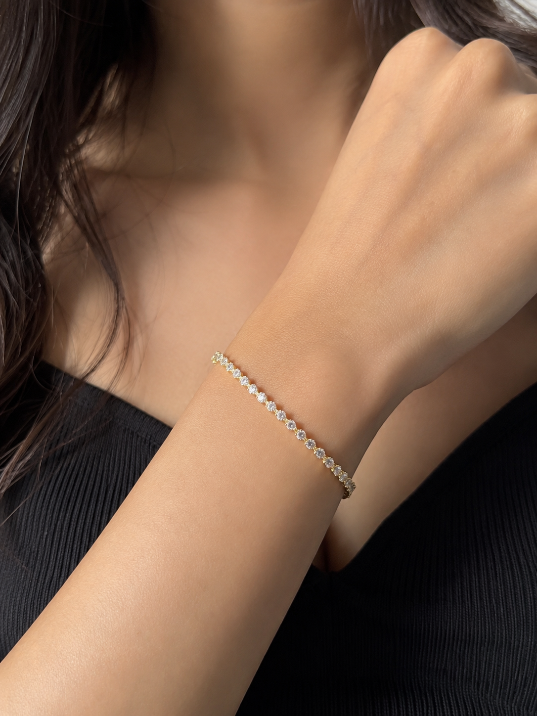 Dainty Luxe Gold Tennis Bracelet