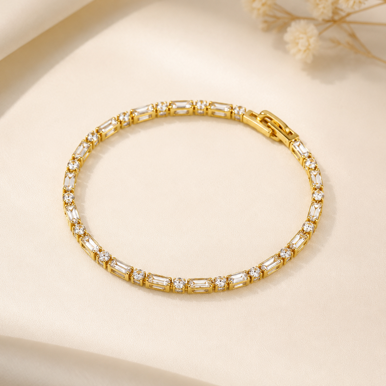 Divine Gold Baguette Tennis