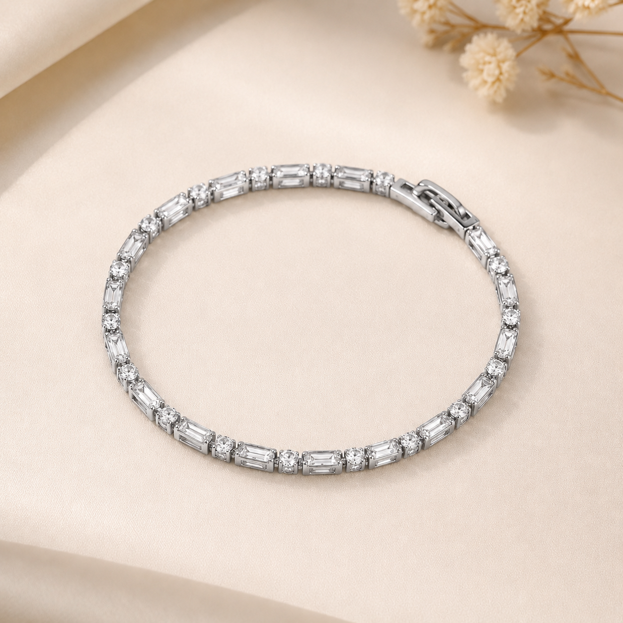 Divine Silver Baguette Tennis