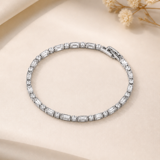 Divine Silver Baguette Tennis