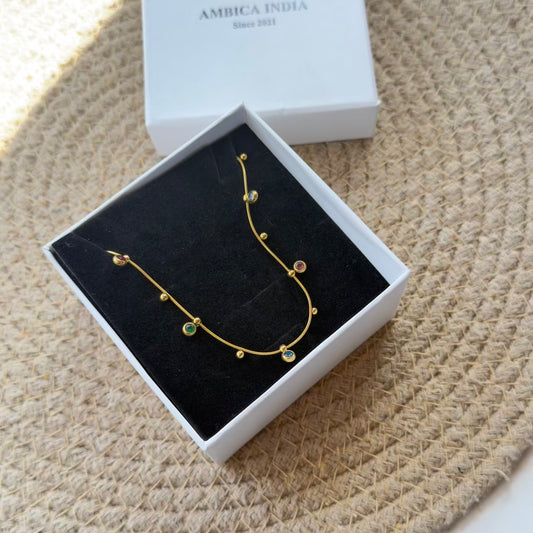 Multicolour crystal necklace