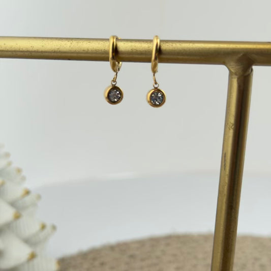 Tiny round drop earrings
