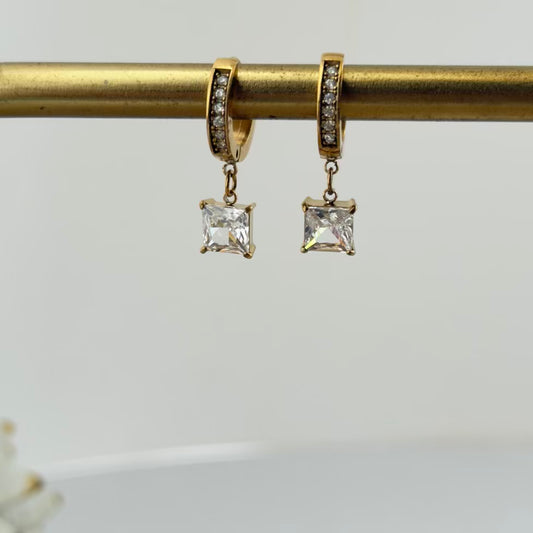Square drop earrings