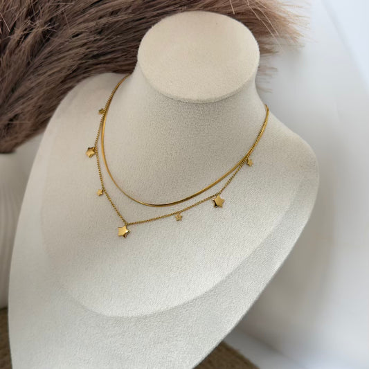 Bubble Star layered necklace