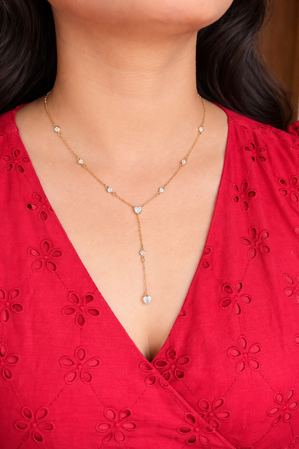 Heart drop necklace