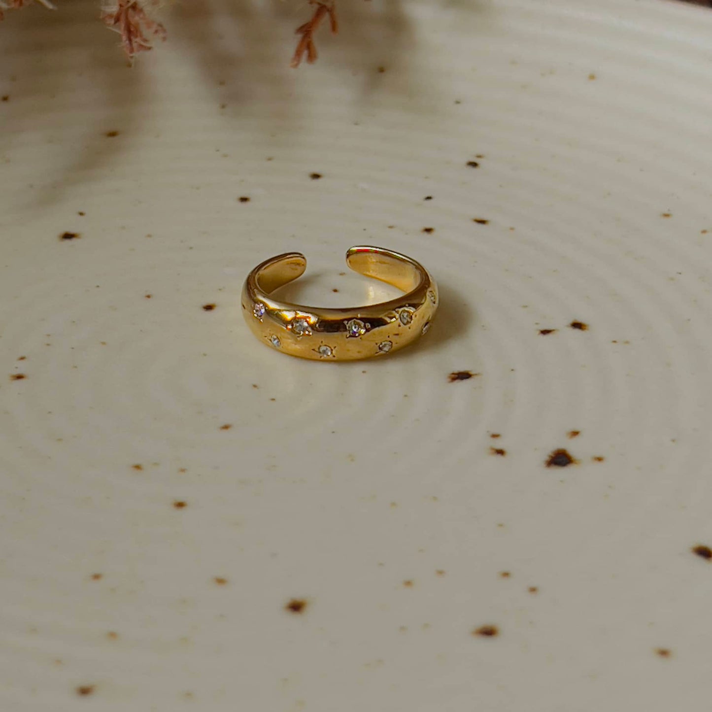 Tiny crystal studded ring