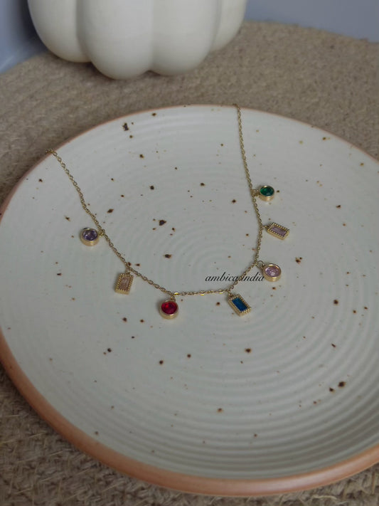 Multicolour crystal necklace