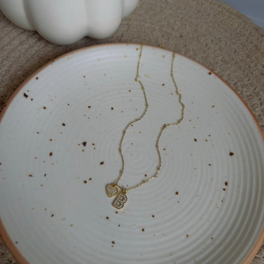 Initial B with heart necklace