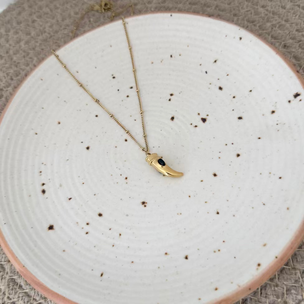 Nazar horn necklace