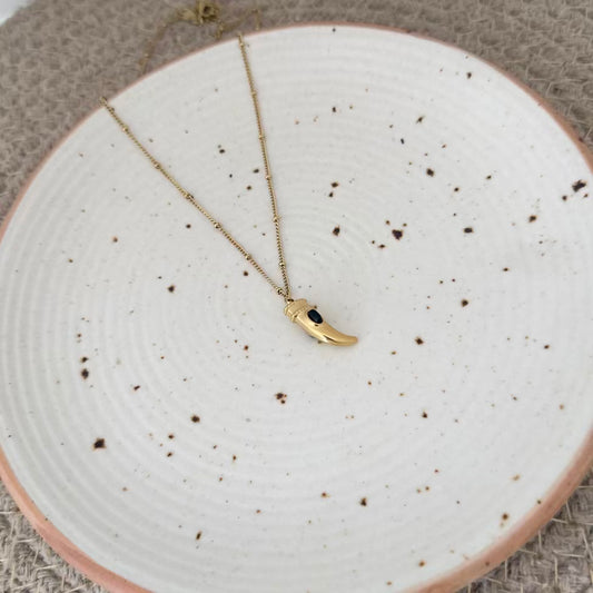 Nazar horn necklace