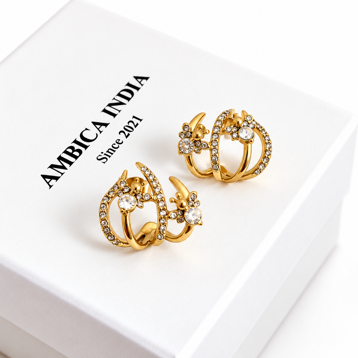 Celeste Crystal Floral Hoops