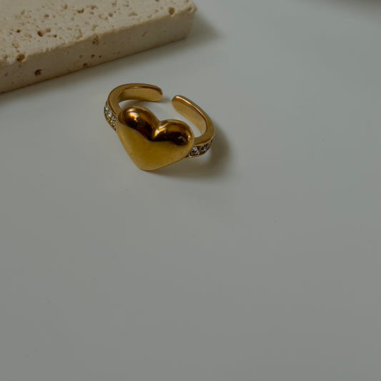 Heart with crystal ring