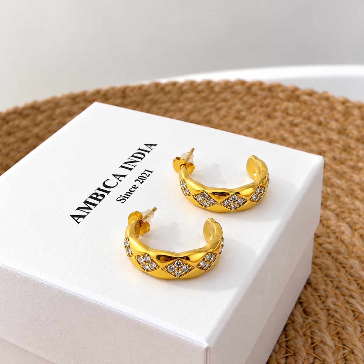 Luxe Crystal Hoops