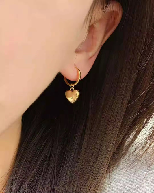 Heart drop earrings