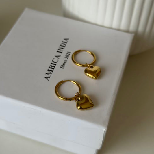 Heart drop earrings