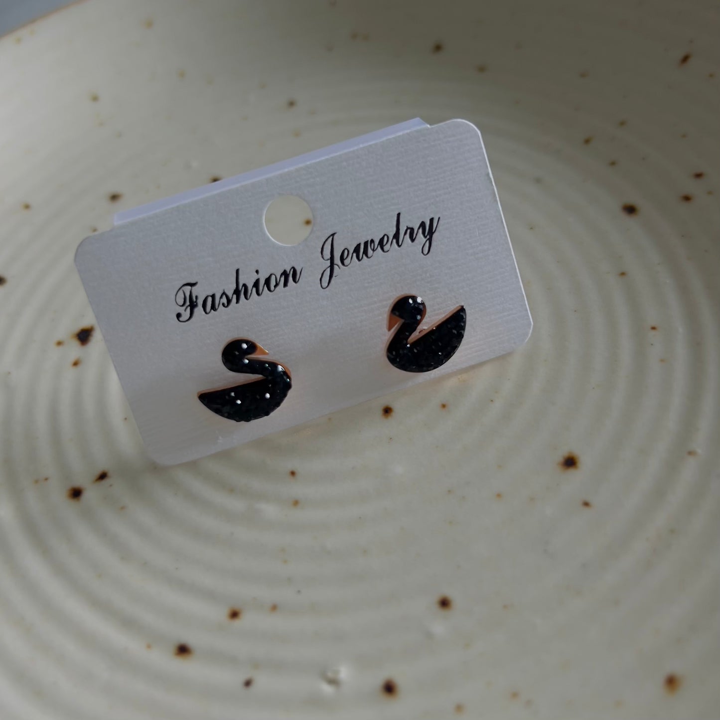 Small swan earrings
