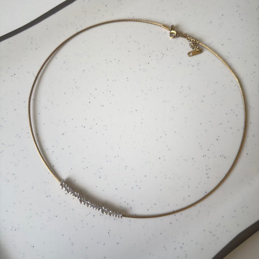 Celeste Crystal Bar Choker
